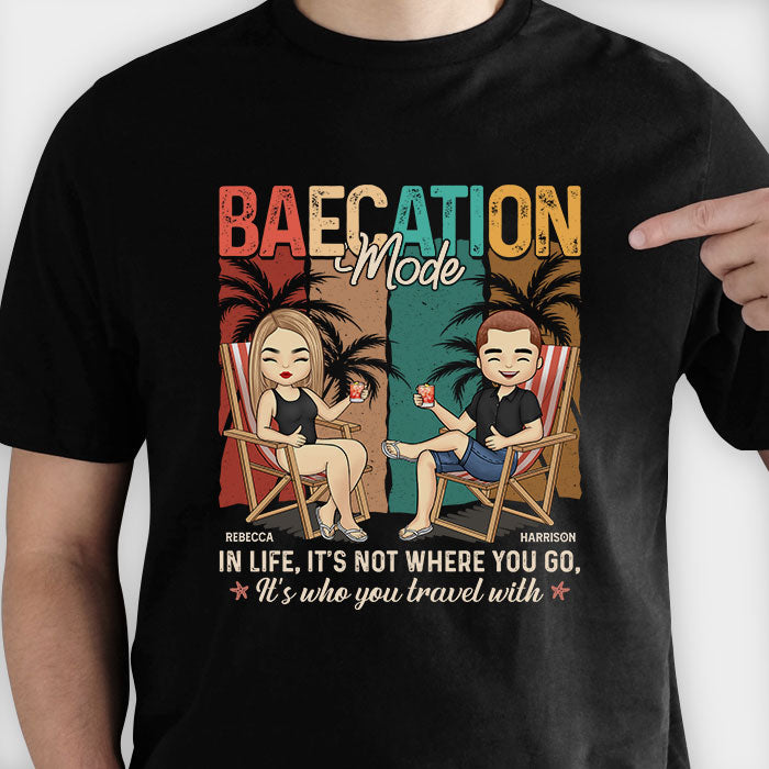 Dans la vie, ce n'est pas où vous allez, c'est avec qui vous voyagez - T-shirt unisexe personnalisé, sweat à capuche, sweat-shirt - Cadeau pour couple, mari, femme, anniversaire, fiançailles, mariage, cadeau de mariage