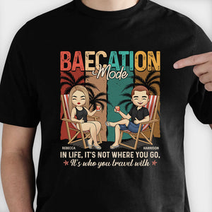 Dans la vie, ce n'est pas où vous allez, c'est avec qui vous voyagez - T-shirt unisexe personnalisé, sweat à capuche, sweat-shirt - Cadeau pour couple, mari, femme, anniversaire, fiançailles, mariage, cadeau de mariage