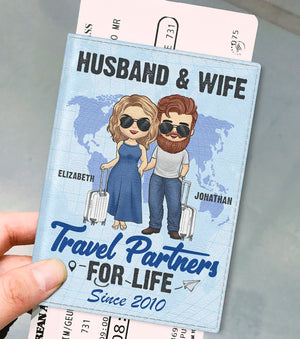 La vie est un voyage - Étui de passeport personnalisé - Cadeau pour couple