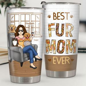 Meilleure maman à fourrure au monde - Gobelet personnalisé pour chien et chat - Cadeau de fête des mères, d'anniversaire pour les propriétaires d'animaux et les amoureux des animaux