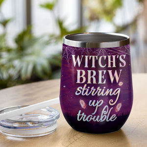 Le breuvage de la sorcière suscite des ennuis - Verre à vin de sorcière personnalisé - Cadeau pour sorcière, cadeau pour vous-même, cadeau d'Halloween 