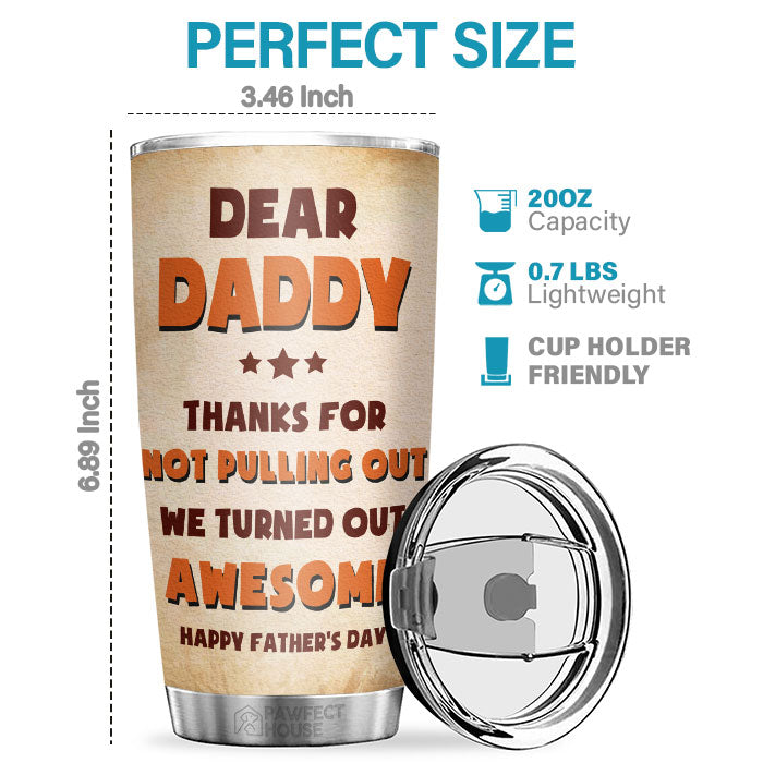 Merci papa de ne pas t'être retiré - Gobelet personnalisé - Cadeau pour papa, cadeau pour la fête des pères