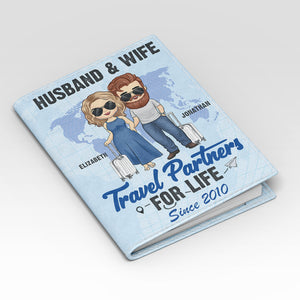 La vie est un voyage - Étui de passeport personnalisé - Cadeau pour couple
