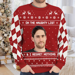 Tout ce que je veux pour Noël - Sweat-shirt de Noël unisexe personnalisé, sweat-shirt en laine, sweat-shirt imprimé intégral - Télécharger une image, cadeau pour couple, mari et femme, anniversaire, fiançailles, mariage, cadeau de mariage, cadeau de Noël