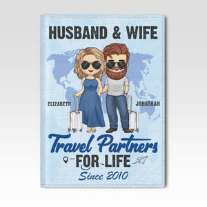 La vie est un voyage - Étui de passeport personnalisé - Cadeau pour couple