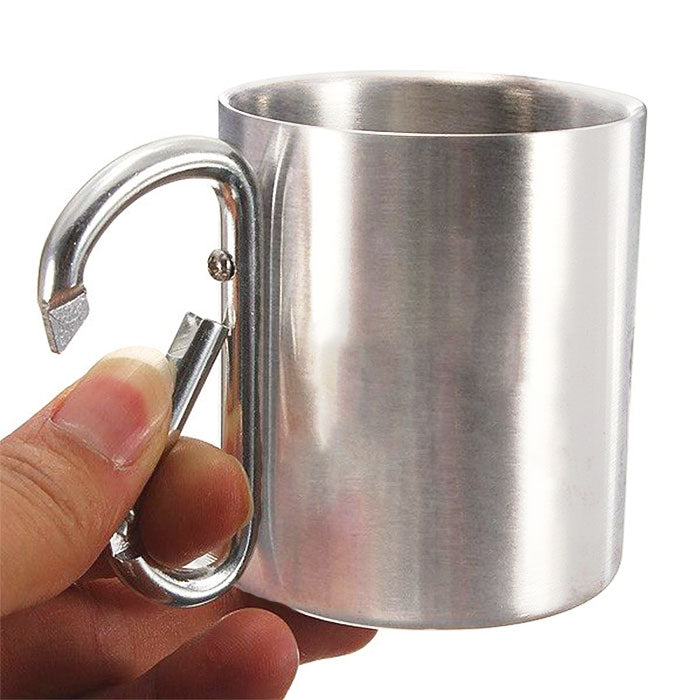 Happy Campers - Mug de camping personnalisé avec mousqueton - Cadeau pour les amateurs de camping