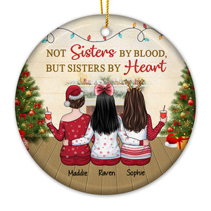 Il n'y a pas de plus beau cadeau que l'amitié - Ornement personnalisé Bestie - Forme ronde en céramique - Cadeau de Noël pour meilleures amies, meilleures amies, sœurs