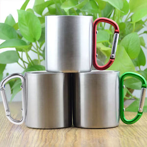 Toi, moi et les chiens - Mug de camping personnalisé avec mousqueton - Cadeau pour les amateurs de camping