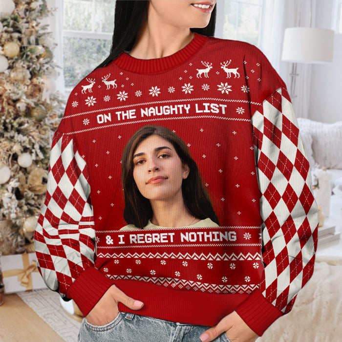 Tout ce que je veux pour Noël - Sweat-shirt de Noël unisexe personnalisé, sweat-shirt en laine, sweat-shirt imprimé intégral - Télécharger une image, cadeau pour couple, mari et femme, anniversaire, fiançailles, mariage, cadeau de mariage, cadeau de Noël