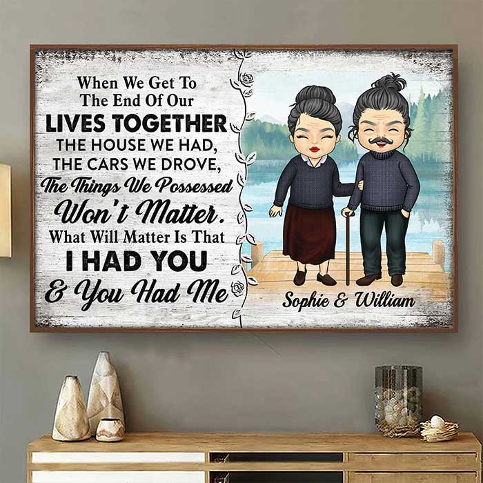 What Will Really Matter Is That I Had You And You Had Me - Gift For Couples, Personalized Horizontal Poster.