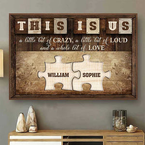 Love Holds Us Together - Gift For Couples, Personalized Horizontal Poster.