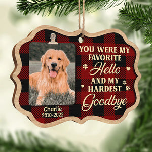 My Hardest Goodbye - Personalized Custom Benelux Shaped Wood Photo Christmas Ornament - Upload Image, Memorial Gift, Sympathy Gift, Christmas Gift
