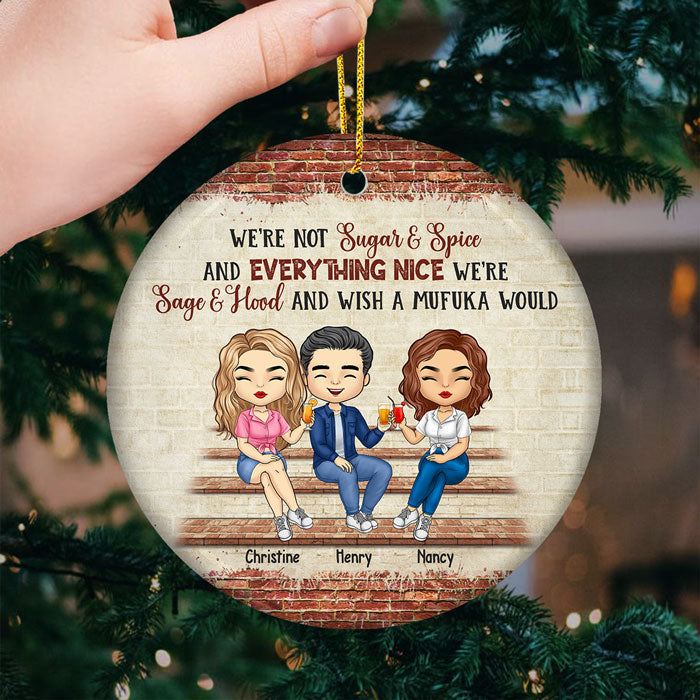 Our Memories Are Countless - Bestie Personalized Custom Ornament - Ceramic Round Shaped - Christmas Gift For Best Friends, BFF, Sisters