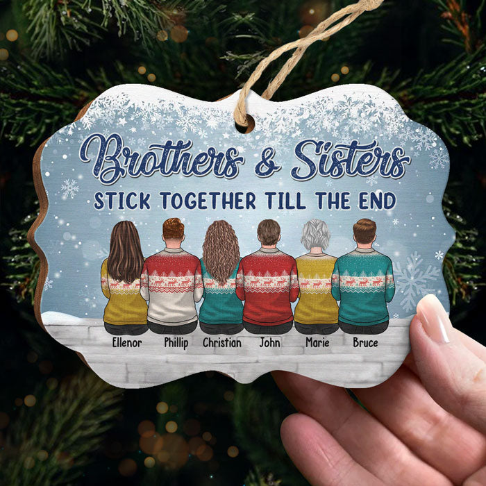 Les frères et sœurs sont prêts à affronter tout ce que la vie leur réserve - Décoration familiale personnalisée en bois en forme de Benelux - Cadeau de Noël pour frères et sœurs, cousins et cousines