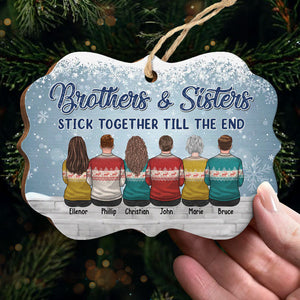 Les frères et sœurs sont prêts à affronter tout ce que la vie leur réserve - Décoration familiale personnalisée en bois en forme de Benelux - Cadeau de Noël pour frères et sœurs, cousins et cousines