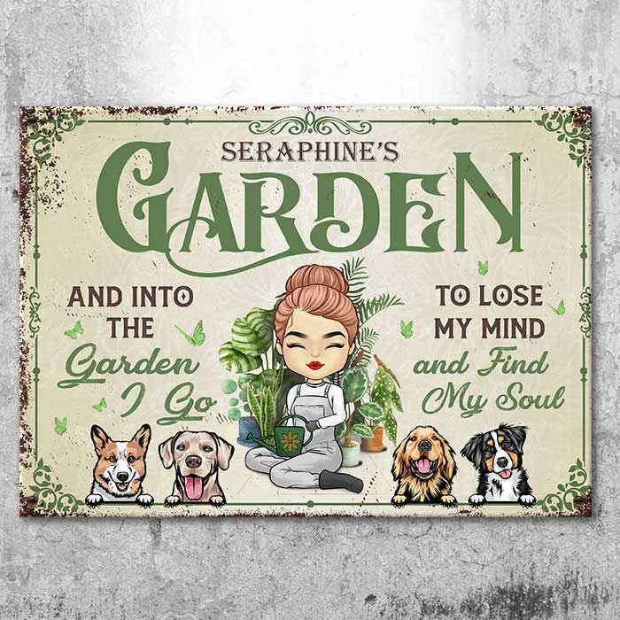 Into The Garden - Plaque métallique personnalisée - Cadeau pour les amateurs de jardinage