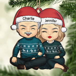 C'est la saison de l'amour - Ornement personnalisé pour couple - Forme unique en bois - Cadeau de Noël pour mari et femme, anniversaire