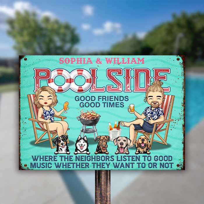 Bons amis, bons moments - Plaque métallique personnalisée - Cadeau pour couple, mari et femme
