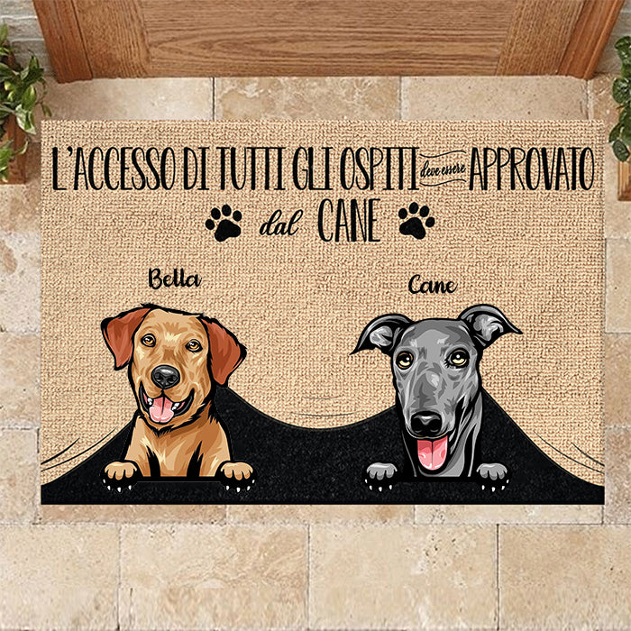 Tutti gli ospiti devono essere approvati dal cane Italian - Funny Personalized Dog Decorative Mat.