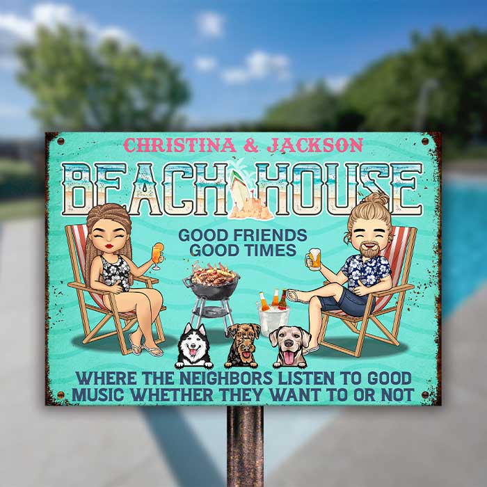 Bons amis, bons moments - Plaque métallique personnalisée - Cadeau pour couple, mari et femme