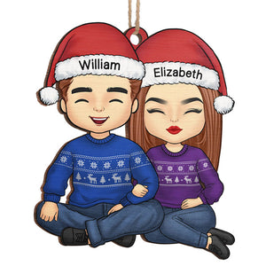 C'est la saison de l'amour - Ornement personnalisé pour couple - Forme unique en bois - Cadeau de Noël pour mari et femme, anniversaire