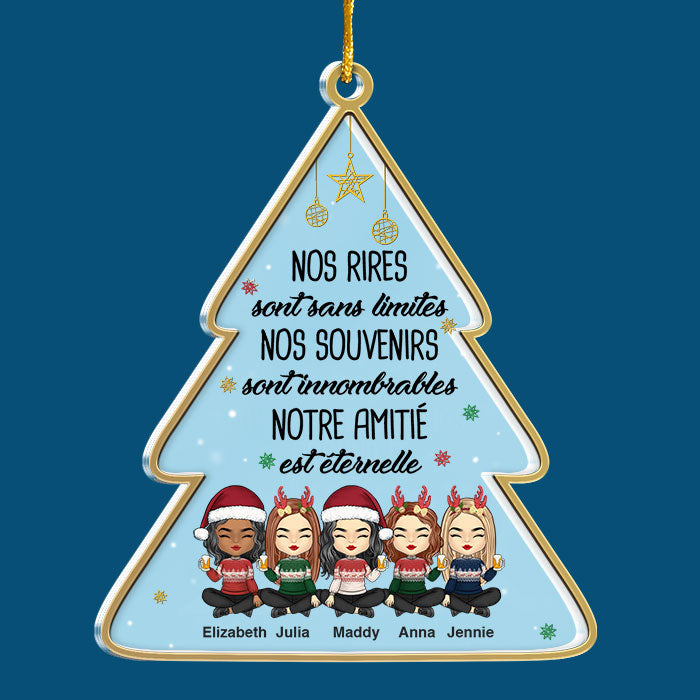 Notre Amitié Est Éternelle - Décoration de Noël personnalisée en acrylique en forme de sapin de Noël - Cadeau pour meilleure amie, meilleure amie, sœur, cadeau d'anniversaire pour meilleure amie et amie, cadeau de Noël