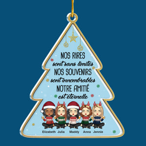 Notre Amitié Est Éternelle - Décoration de Noël personnalisée en acrylique en forme de sapin de Noël - Cadeau pour meilleure amie, meilleure amie, sœur, cadeau d'anniversaire pour meilleure amie et amie, cadeau de Noël