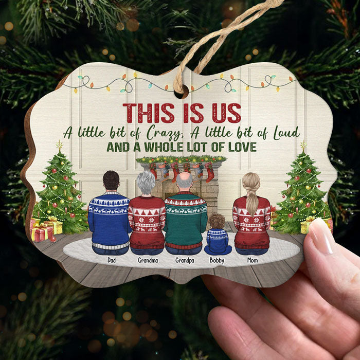 C'est nous, un peu fous - Décoration familiale personnalisée - Bois en forme de Benelux - Cadeau de Noël pour les membres de la famille