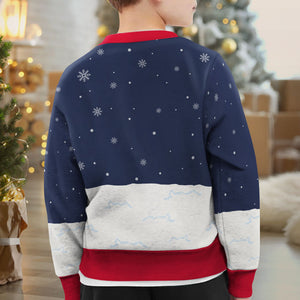 Noël est un moment pour les enfants en famille - Sweat-shirt moche personnalisé pour la famille - Pull en laine unisexe - Cadeau de Noël pour les membres de la famille