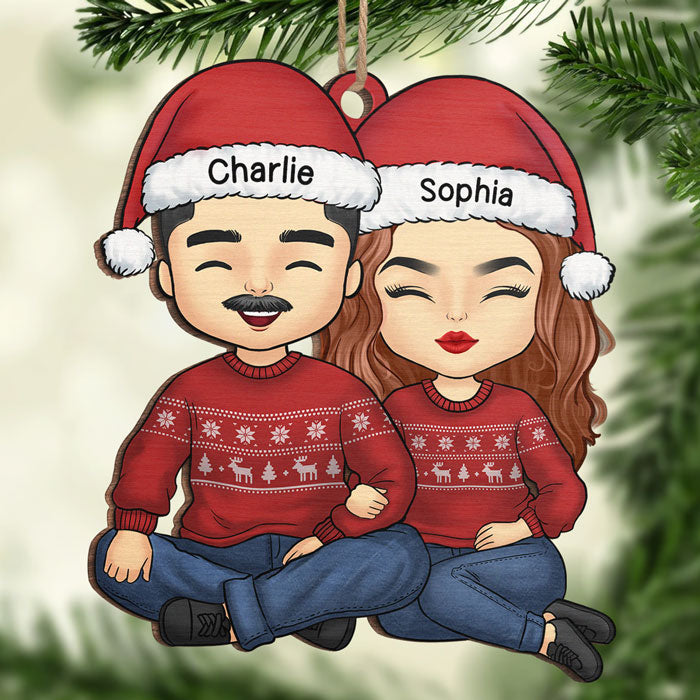 C'est la saison de l'amour - Ornement personnalisé pour couple - Forme unique en bois - Cadeau de Noël pour mari et femme, anniversaire
