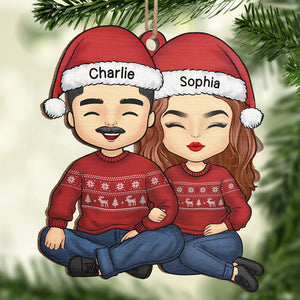 C'est la saison de l'amour - Ornement personnalisé pour couple - Forme unique en bois - Cadeau de Noël pour mari et femme, anniversaire