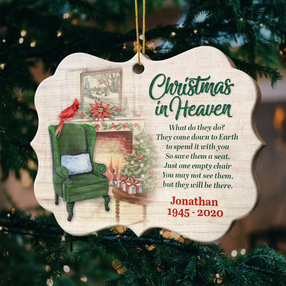 Christmas In Heaven - Personalized Shaped Ornament.