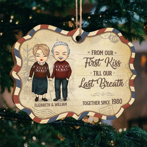Depuis notre premier baiser ensemble depuis - Décoration de Noël en bois personnalisée en forme de Benelux - Cadeau pour couple, mari et femme, anniversaire, fiançailles, mariage, cadeau de mariage, cadeau de Noël
