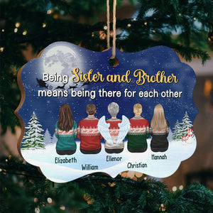 Être sœur et frère signifie être là l'un pour l'autre - Décoration de Noël en bois personnalisée en forme de Benelux - Cadeau pour frères et sœurs, cadeau de Noël