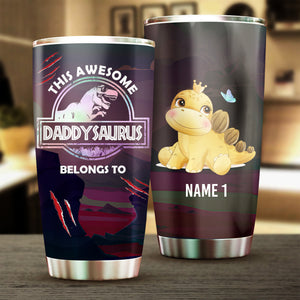 This Awesome Dad Belongs To  - Gift for Dad - Personalized Tumbler.