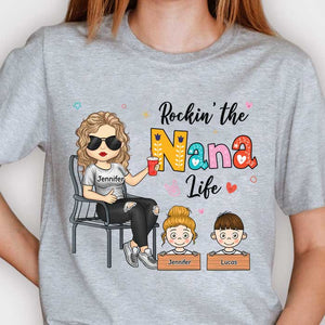 Rockin' The Nana Life - Cadeau pour maman, grand-mère - T-shirt unisexe personnalisé, sweat à capuche