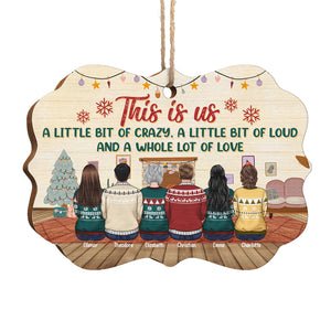 C'est nous, un peu bruyant et beaucoup d'amour - Ornement personnalisé familial - Bois en forme de Benelux - Cadeau de Noël pour frères et sœurs