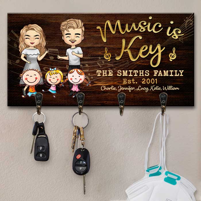 La musique est essentielle - Porte-clés personnalisé, porte-clés - Cadeau pour couple, mari et femme