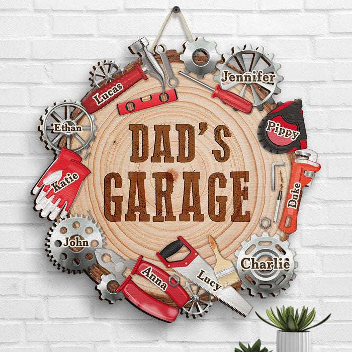 Bienvenue dans le garage de papa - Cadeau pour papa, grand-père - Panneau en bois personnalisé