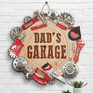 Bienvenue dans le garage de papa - Cadeau pour papa, grand-père - Panneau en bois personnalisé