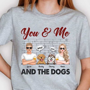 Toi, moi et les chiens - Cadeau pour couple, mari et femme - T-shirt unisexe personnalisé, sweat à capuche