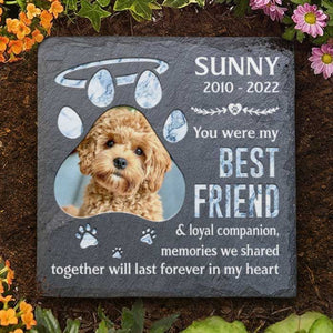 Ensemble, nous resterons à jamais gravés dans mon cœur ! Pierre commémorative personnalisée, pierre tombale pour animaux de compagnie ; télécharger une image, cadeau commémoratif, cadeau de condoléances