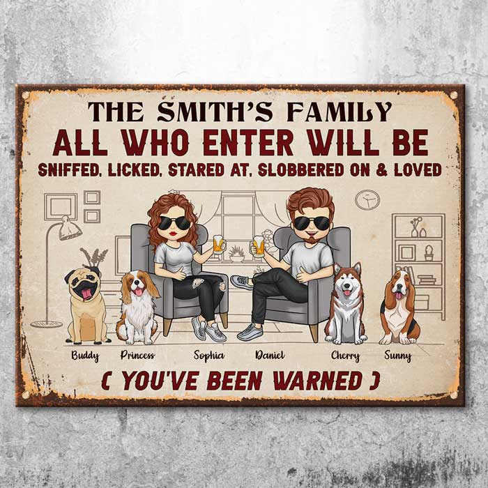 Vous avez été prévenu - Plaque en métal personnalisée - Cadeau pour les amoureux des animaux
