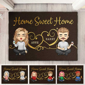 Home Sweet Home - Cadeau pour couple, mari et femme - Tapis décoratif personnalisé