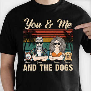 Toi, moi et les chiens - T-shirt et sweat à capuche unisexe personnalisé - Cadeau pour les couples, cadeau pour les amoureux des animaux