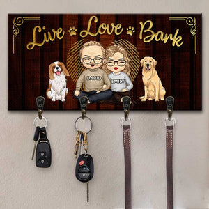Porte-clés personnalisé Live Love Bark - Cadeau pour couple, mari et femme