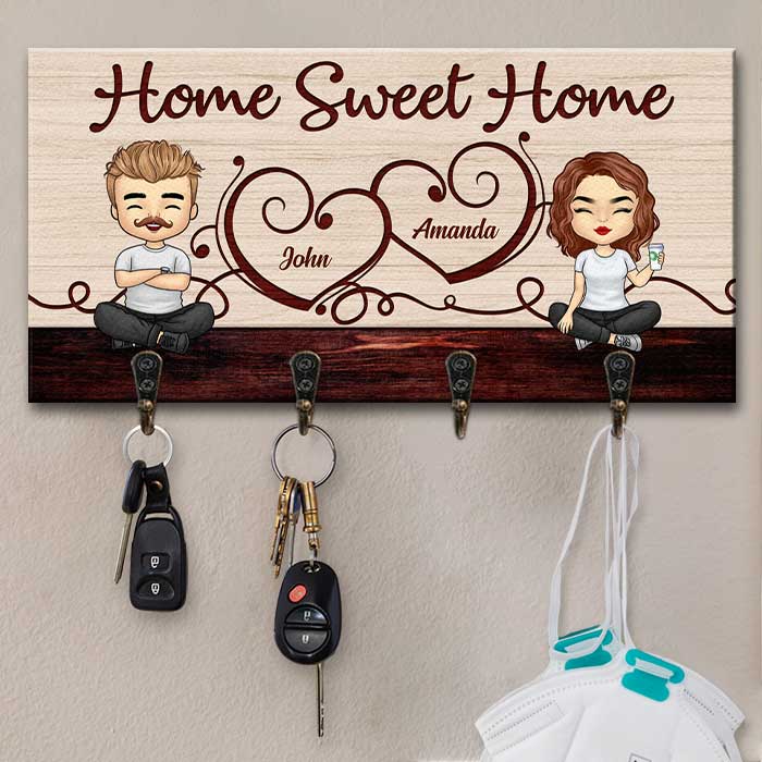 Home Sweet Home, There Is No Place Like Home - Porte-clés personnalisé, porte-clés - Cadeau pour couples, mari et femme