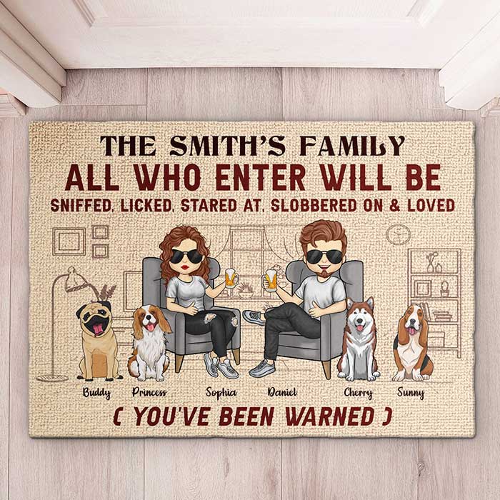 Vous avez été prévenu - Tapis décoratif personnalisé - Cadeau pour les amoureux des animaux