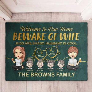 Attention à votre femme, votre mari est cool ! Tapis décoratif personnalisé ! Cadeau pour couple, mari et femme