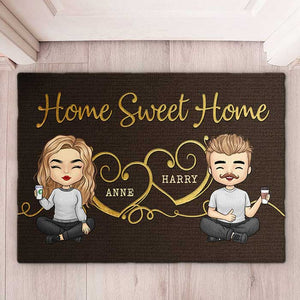 Home Sweet Home - Cadeau pour couple, mari et femme - Tapis décoratif personnalisé